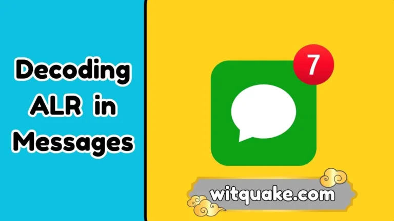 Decoding “ALR” in Messages